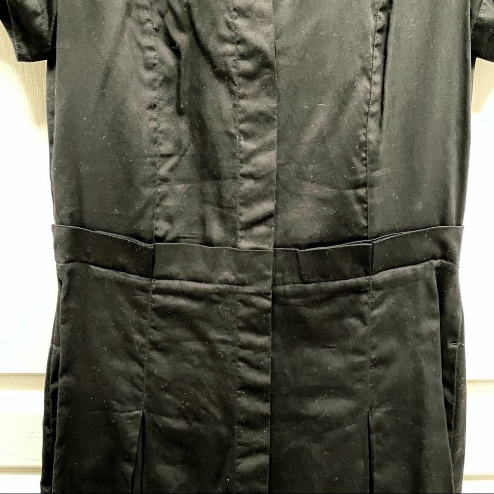 CLUB MONACO Black Short Sleeve Shirt 100% Cotton Dress with Belt - Picture 2 of 9